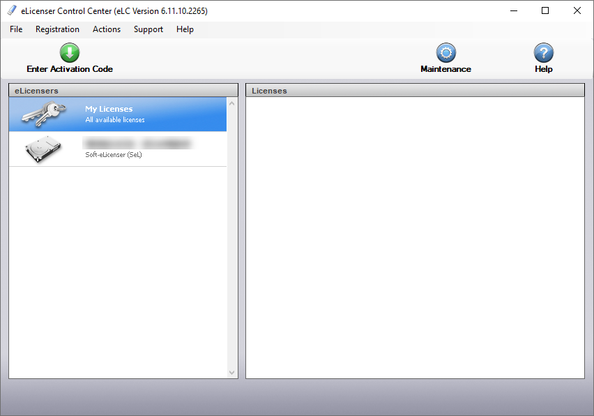 eLicenser Control Center